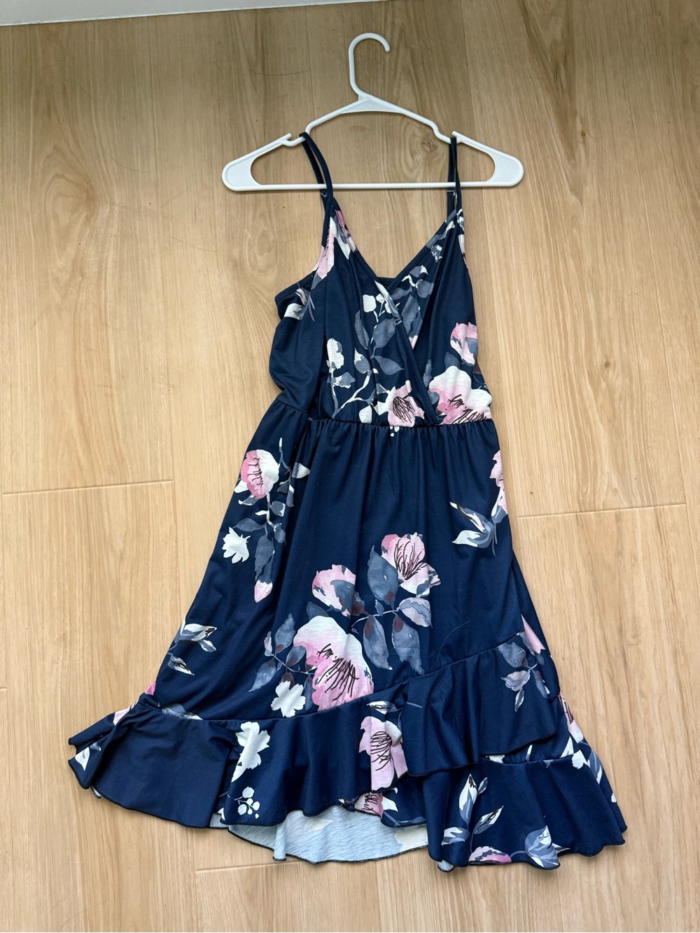 Navy Floral Ruffle Sundress